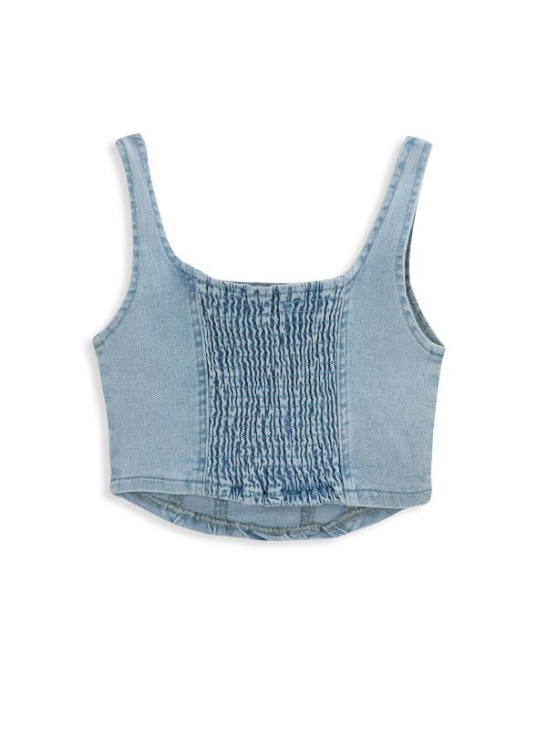 גופיית דנים עם פפיונים לילדות