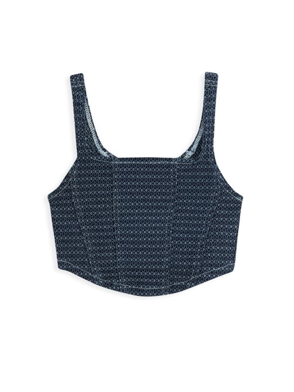 גופיית דנים בהדפס לילדות