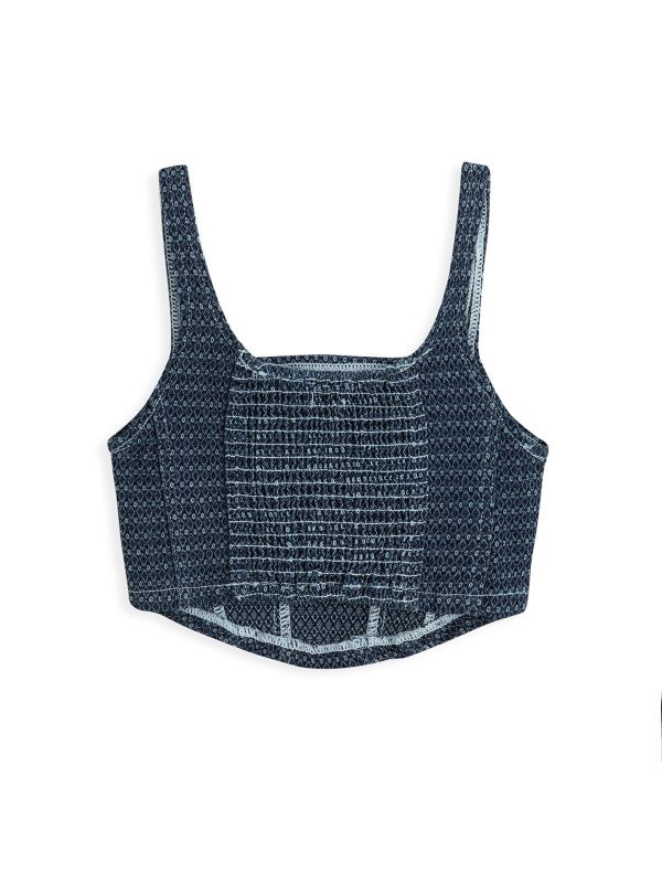 גופיית דנים בהדפס לילדות