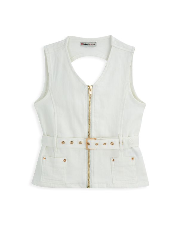 וסט דנים עם חגורה לילדות