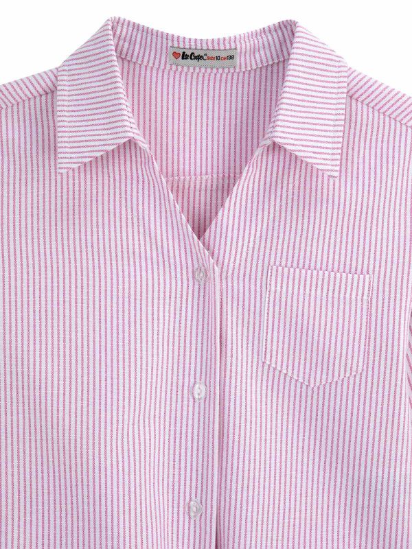 חולצה מכופתרת עם קשירה לילדות