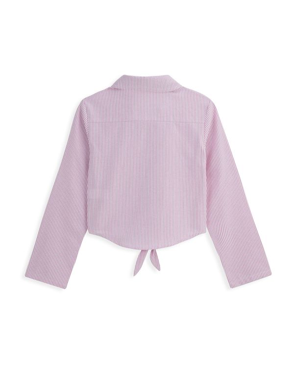 חולצה מכופתרת עם קשירה לילדות