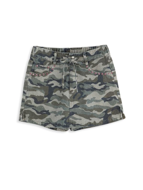 חצאית מיני בהדפס צבאי לילדות