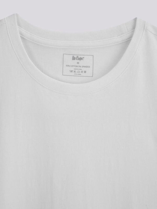 חולצת טי-שרט בייסיק חלקה בגזרה ישרה לגברים