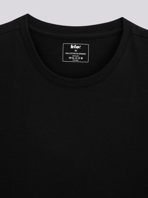 חולצת טי-שרט בייסיק חלקה בגזרה ישרה לגברים