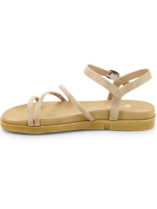 סנדלים שטוחים עם רצועות אלסטיות